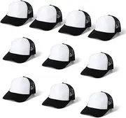 [Lnrueg] 10 PCS Sublimation Blank Trucker Hats Plain Blank Baseball Caps Adjustable Back Strap Unisex Blank Mesh Caps Men Women DIY