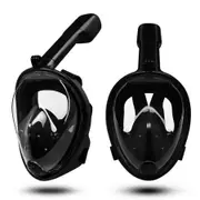Small / Medium Anti Fog Full Face Snorkel Mask Swimming Dive Scuba Goggles with GoPro Mount ~ Black