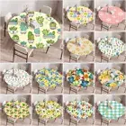3D Flowers Fruit Round Table Cover Cloth Protector Tablecloth Waterproof Kitchen