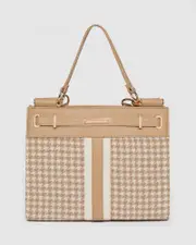 Light caramel Stephanie Stripe Tote Bag