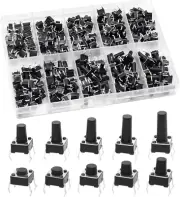 200 Pcs 10 Types Micro Momentary Tact Tactile Push Button Switch Assortment Kit