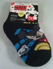 NWT Planet Sox Mickey Mouse kids socks size 5-6.5, shoe size 5.5-8.5 black/blue.