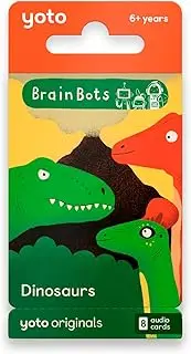 Yoto BrainBots: Dinosaurs – 8 Kids Audiobook Cards for Use with Player & Mini All-in-1 Audio Player, Educational Screen-Free Listening with Fun Stories for Learning & Interactive Quizzes, Ages 6+