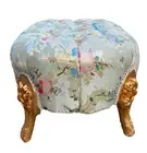Luxurious Royal Louis XVI Century Bench in Gilded Beech with Pistachio Damask