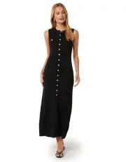 [Forever New] Kelly Button Through Knit Dress in Black