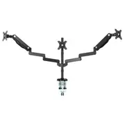 Loctek Pro Mount, 10"-30" Triple Gas Spring Monitor Stand - Aluminum Arm - Black - Max Load 9KG - VESA 75 & 100mm - 360deg Swivel - Dual USB 3.0 Ports - 5 Years Warranty [DLB530T]