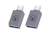 2x Bonelk M USB-C to F USB-A 3.0 Adapter Dongle Converter For Laptop Space Grey