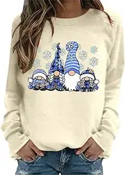 [Generic] 2024 Christmas Sweatshirts Cute Santa Graphic Crewneck Sweatshirts For Teen Girls Casual Fashion Xmas Pullover
