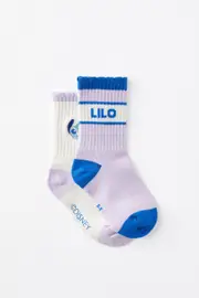 [Cotton On Kids] Cotton On Kids - Lilo & Stitch 2Pk Crew Sock - Lcn dis vintage lilac/lilo and stitch 1-4 LCN DIS VINTAGE LILAC/LILO AND STITCH