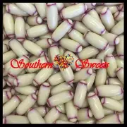 WHITE CHOCOLATE RASPBERRY BULLETS WHITE CREAMY CHOCS IVORY LOLLIES 1KG AUSTRALIA