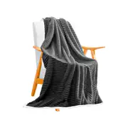 SOGA Grey Throw Blanket – Warm Thick Flannel Fleece Comforter for Bed and Sofa