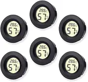 oolong Hygrometer Thermometer,6-Pack Mini Digital Thermometer and Humidity Monitor,Meter Digital LCD Monitor Indoor Room Hygrometer Sensor for Home,Black Round,Measure in Fahrenheit/Celsius