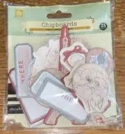 Prima Poetic Rose Chipboard Accents Crown Eiffel Tower Buttons Scrapbook Sticker