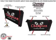 Rel Champion 3 Row Black Finish Radiator for 1978 - 1987 Chevrolet Monte Carlo (for: Chevrolet)
