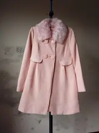 在飛比找Yahoo!奇摩拍賣優惠-轉賣 東京著衣 MAYUKI 長大衣　(粉色 粉紅色 毛領 