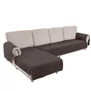 L Shape Sectional Couch Covers 2-Piece 100% Waterproof Pet Couch Covers for Sectional Sofa Washable(Left Chaise + 2/3 Seat Sofa, Chocolate)