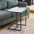 Marble Coffee Table Sofa Side End Table C Shape Bedside Laptop Table White Top B