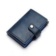 Casual Card Holder Hasp Protector Smart Card Case Metal RFID Aluminum Box Slim Men and Women ID Holder PU Leather