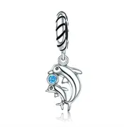 Silver plating Dolphins Story with Charms Fit Bracelet & Necklaces Women Jewelry Pendant
