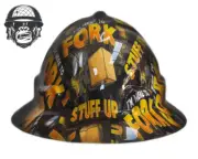 Custom Hydrographic Safety Hard Hat FORK STUFF UP PRO CHOICE WIDE BRIM
