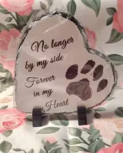 PET MEMORIAL STONE DOG CAT NO LONGER BY MY SIDE FOREVER IN MY HEART