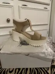 J Adams Corby Nude Pu Platform Shoes Size 11