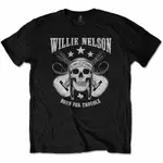 WILLIE NELSON - T 恤 - 骷髏 - 黑色棉