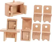 ibasenice Crafted Mini House Furniture Toy Dollhouse Accessory Set Sturdy Wooden Kitchen for Boys and Girls