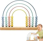 ibwaae Wooden Rainbow Abacus Beads Counting Toys Kids Early Math Skills Montessori Educational Learning Games for Toddler