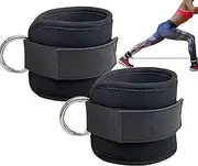 sieeck Comfortable Adjustable Padded Ankle Wrist Cuffs Neoprene Padded Straps D-Ring Glute Kickback for Cable Machine, Ideal for Glutes Exercises