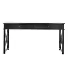 Hamptons Halifax Side Cross Console Hall Table/ Study Desk Black