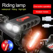 90000Lumen LED Flashlight Bicycle Head&Tail Light Set Bike Lamp USB Rechargeable
