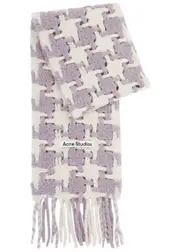 Acne Studios Houndstooth Alpaca-blend Scarf - Lilac ONE SIZE
