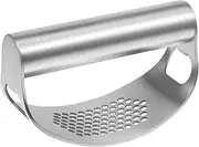 Handheld Stainless Steel Garlic Press Rocker Efficient Kitchen Gadget for Effortless Crushing and Smooth Squeezing of Garlic Cloves Easy to Clean Design with Comfortable Grip
