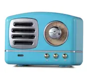 Creative Retro Bluetooth Audio Mini Portable High Quality with FM Bluetooth Small Speaker-Blue