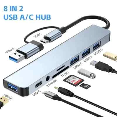 8 in 1 Type C & USB-3 Connector Multifunction Splitter Docking Station