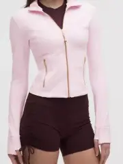 LULULEMON Define Cropped Jacket Nulu Pink Organza Gold Gold 0 2 4 6 8 10 12 14