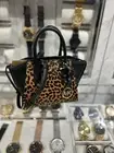Michael Kors Avril XS Leather Handbag Satchel Crossbody Bag (Black Multi) Purse