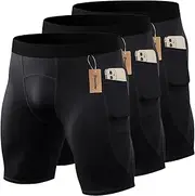 [Generic] Pack Men Sports Shorts Active Workout Under Men Shorts Quick Dry Shorts with Pocket