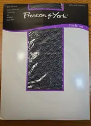 LOT Preston & York Black Fashion Pantyhose Double Diamond Tall & Fishnet OneSize