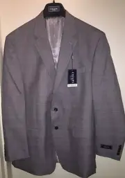 CHAPS Men's Suit Jacket Two-Button BLACK/WHITE PLAID Size 44REG NEW with Tags