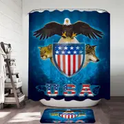 USA Trinity Eagle Leopard Wolf Shower Curtain