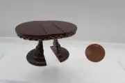 Dollhouse Miniature 1/2" Wood Expansion Table w/ Leaf in Mahogany JS5000MHG