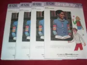 1977 UNCIRCULATED SIMPLICITY #8126 - GIRLS TURTLENECK & VEST PATTERN SM-XLG FF