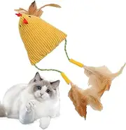 Stuffed Cat Toys with Catnip | Plush Interactive Cat Toys with Feather - Scratch Resistant Kitten Enrichment Supplies for Boredom Relief Training Play