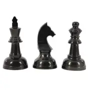 CosmoLiving by Cosmopolitan Aluminum Metal Chess Decorative Sculpture Dark Gray