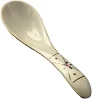 Retro Ceramic Spoons, Rice ScoopSet of 4 Stainless Steel Spoon Baby Spoon Coffee Tea Soup Spoon Yellow