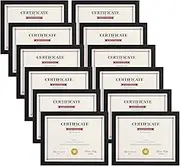 Giftgarden Black 8.5x11 Picture Frame Set of 12, Multi 8.5 x 11 Frames Bulk for Award Certificate Document Diploma, Wall or Tabletop Display