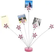 Photo Tree Holder Clip 8 Branch Family Tree Present Card Holder with Clips Adjustable Branch Picture Stand for Memo Paper Note Wedding Photo Display Home Décor (Pink)