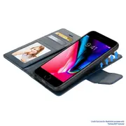iPhone 12 Pro Compatible Case with 2 in 1 Detachable Magnetic Flip Leather Wallet - Navy